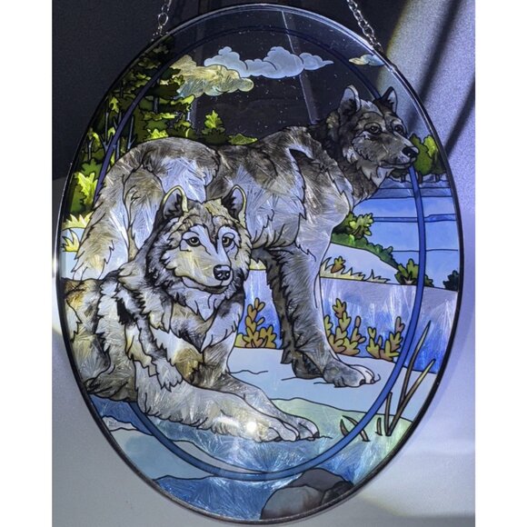 Wolf Design Sun-catcher, 9x7  AMIA Denver Co. Vintage - Picture 1 of 3